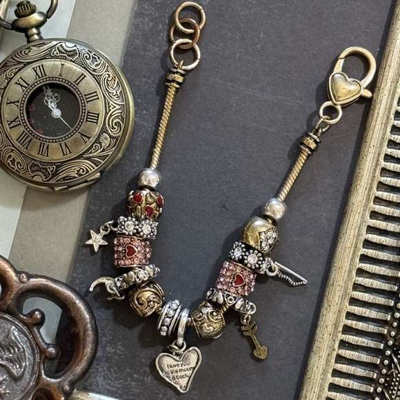 LANDAU • Love You To The Moon Charm Bracelet Pandora Style Heart Love - Picture 4 of 4
